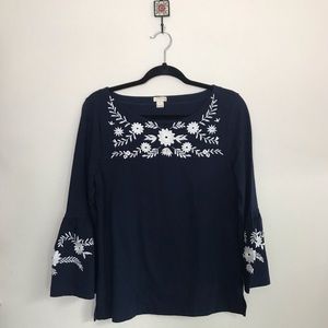 J. CREW || FLORAL BELL-SLEEVED BLOUSE✨💐